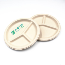 Assiettes à emporter de bagasse de canne à sucre compostables jetables de haute qualité